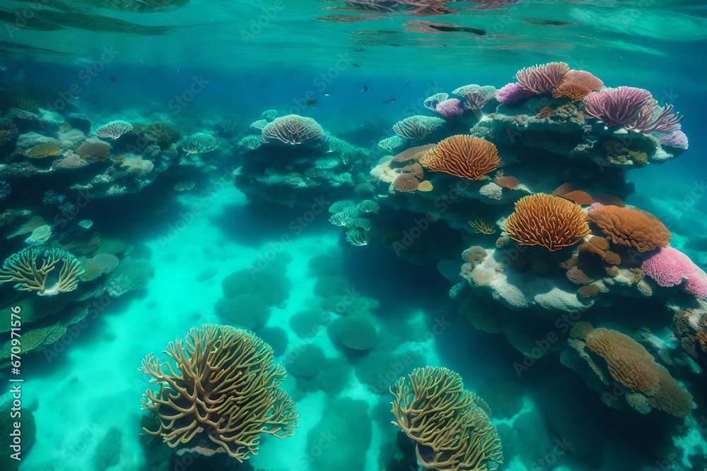 a vivid underwater scene in shades of turquoise and azure a vivid underwater scene in shades of turquoise and azure