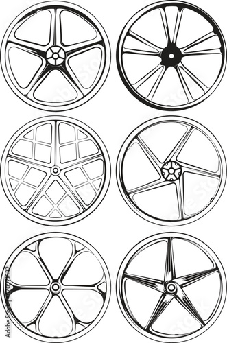 illustration of a BMX bike and bicycle parts