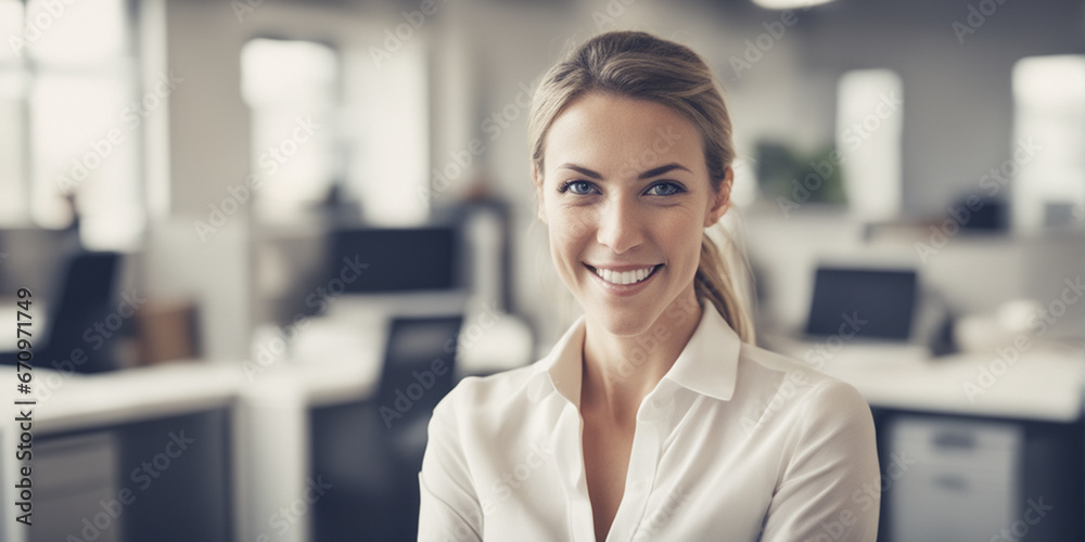 Hundsome American man good employee nice fashion half body eye contact and background empty space for design in USA