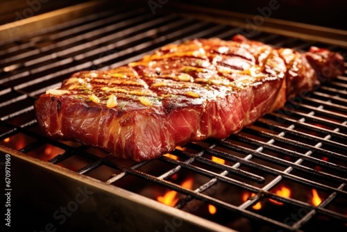 porterhouse steak on a professional restaurant grill top