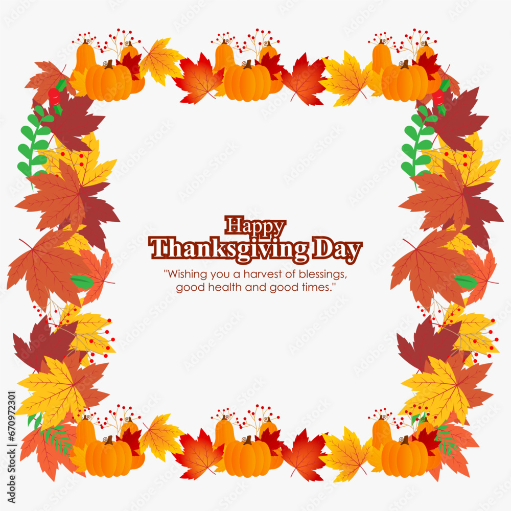 Vector illustration of Happy Thanksgiving social media feed template Vector illustration of Happy Thanksgiving social media feed template