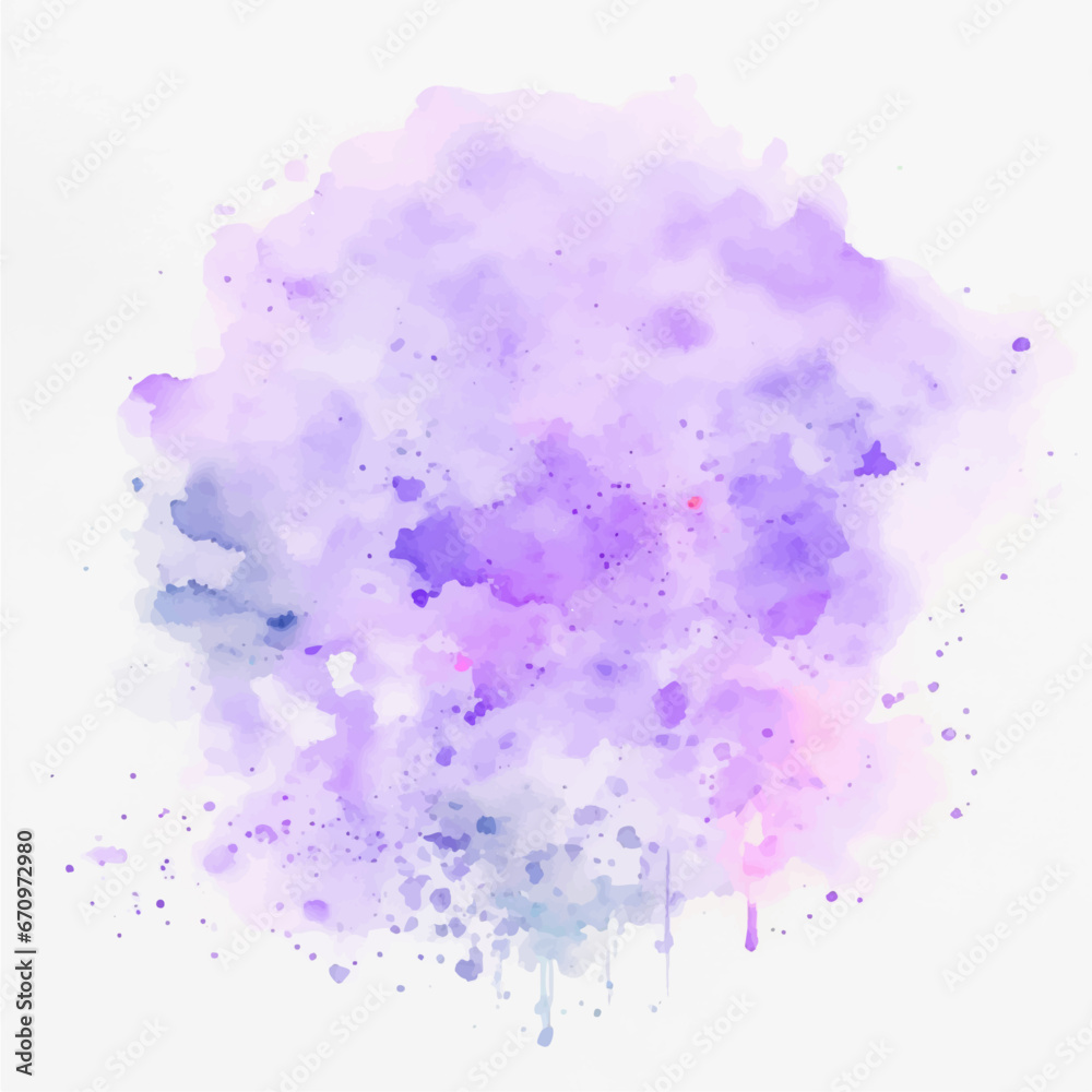 Abstract watercolor paint splashes, Watercolor abstract splash Color painting texture. Purple background, watercolor paint splashes