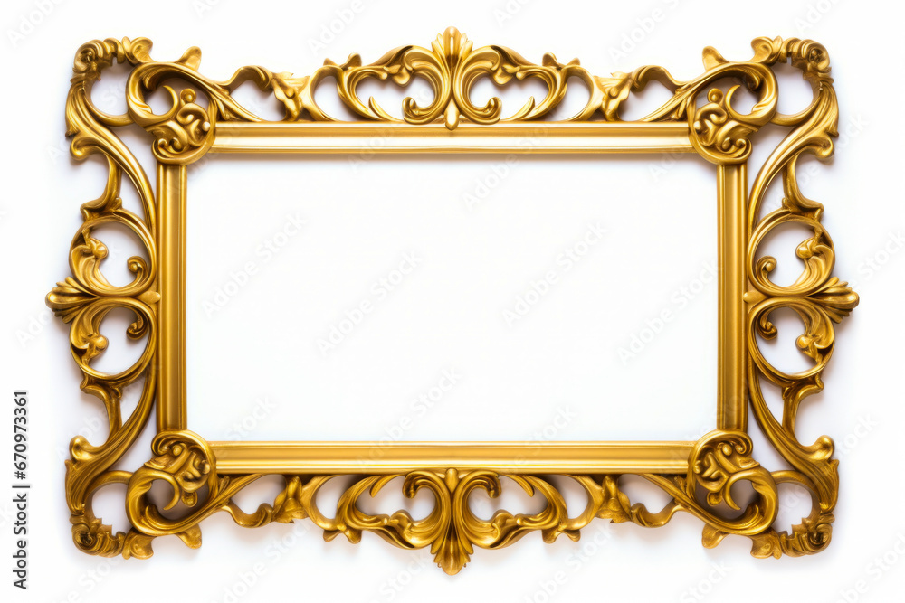 Gold frame with decorative pattern on the edges of it. Gold frame with decorative pattern on the edges of it.