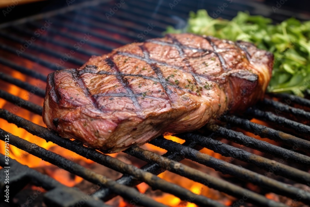 steak on a grill with visible smoke steak on a grill with visible smoke