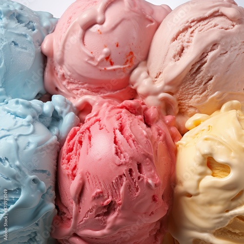 illustration of ice cream detail single color background, Generative ai