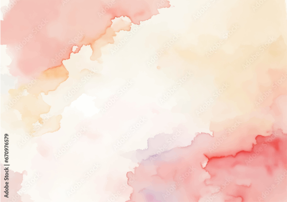 Abstract Pink watercolor background with colors