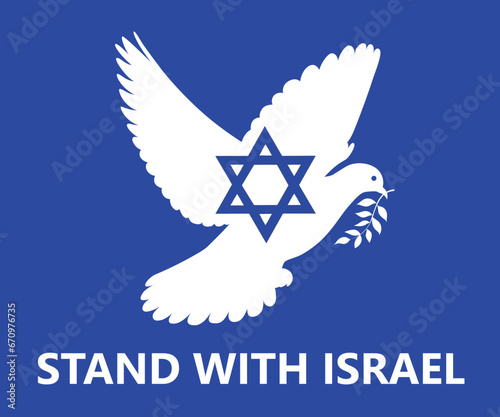 Israel. Stand with Israel. Vector illustration with dove of peace
