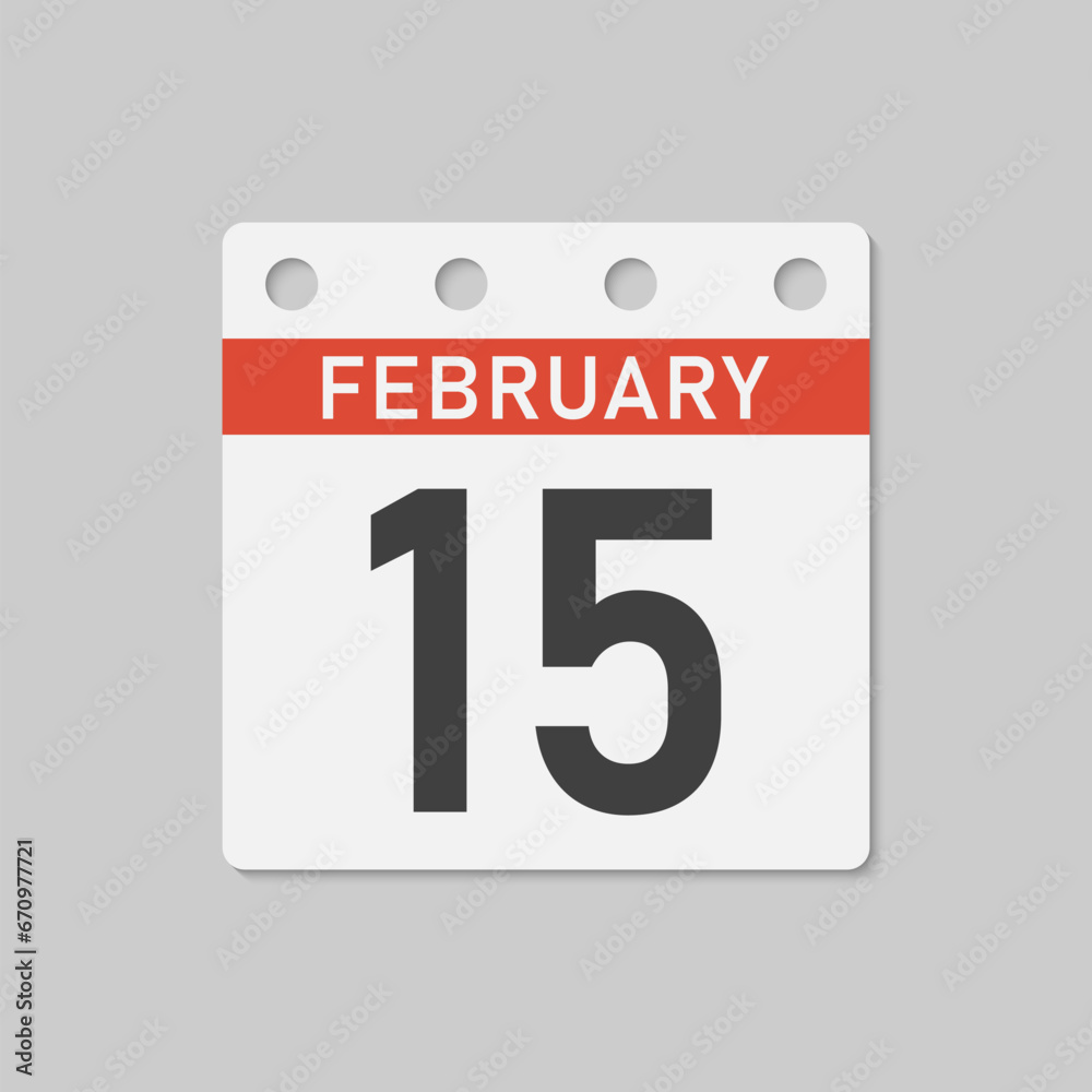 Icon page calendar day - 15 February Icon page calendar day - 15 February