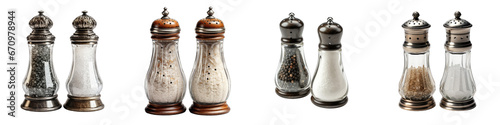 Salt and pepper shakers  Hyperrealistic Highly Detailed Isolated On Transparent Background Png File photo