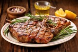 italian-style barbecue veal chops with garlic and rosemary