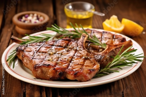 italian-style barbecue veal chops with garlic and rosemary