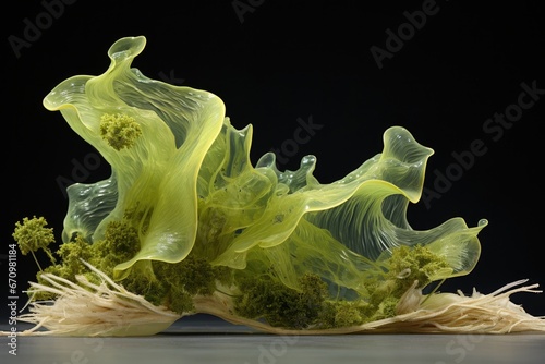 Bioplastics from algae concept icon photo