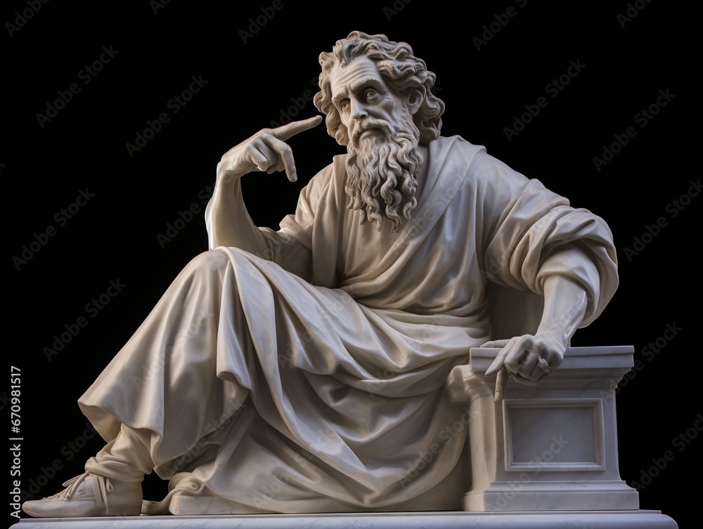 illustration of philosopher statue  , Generative ai