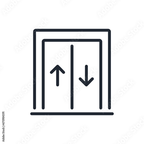 Lift editable stroke outline icon isolated on white background flat vector illustration.