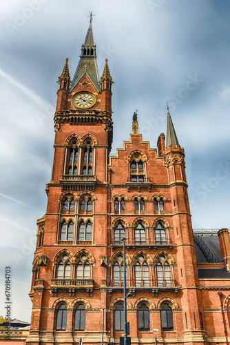 St Pancras railway station, iconic building in London, England, UK