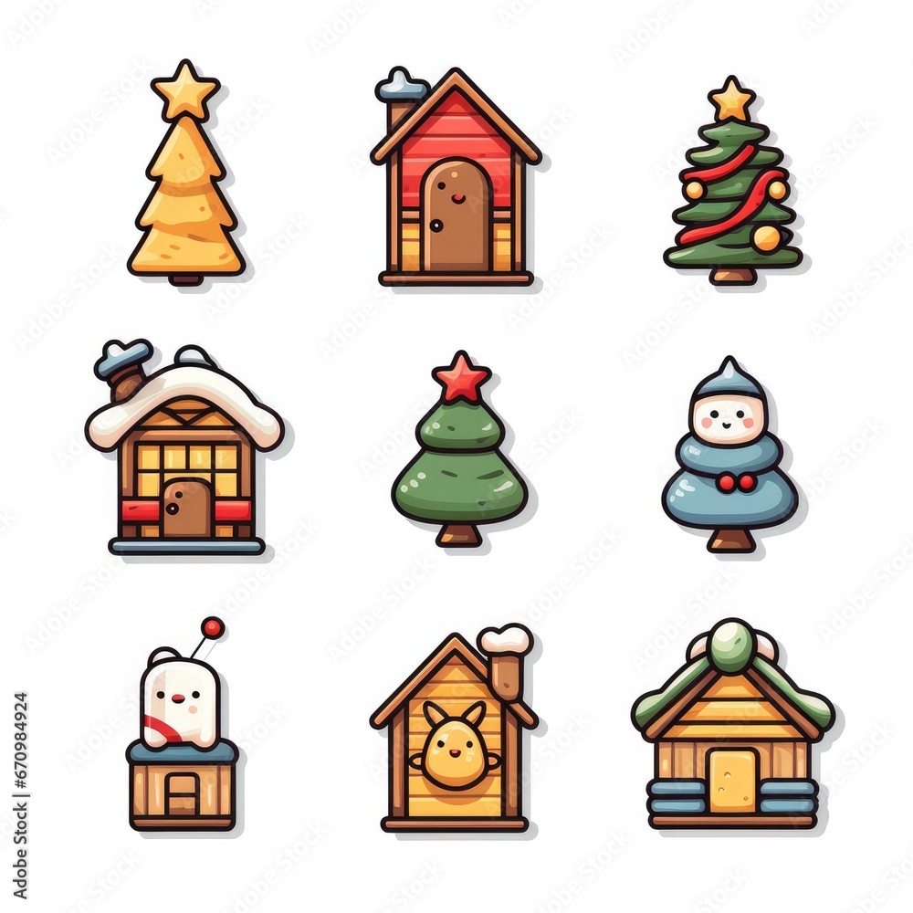 Christmas icon set stock illustration