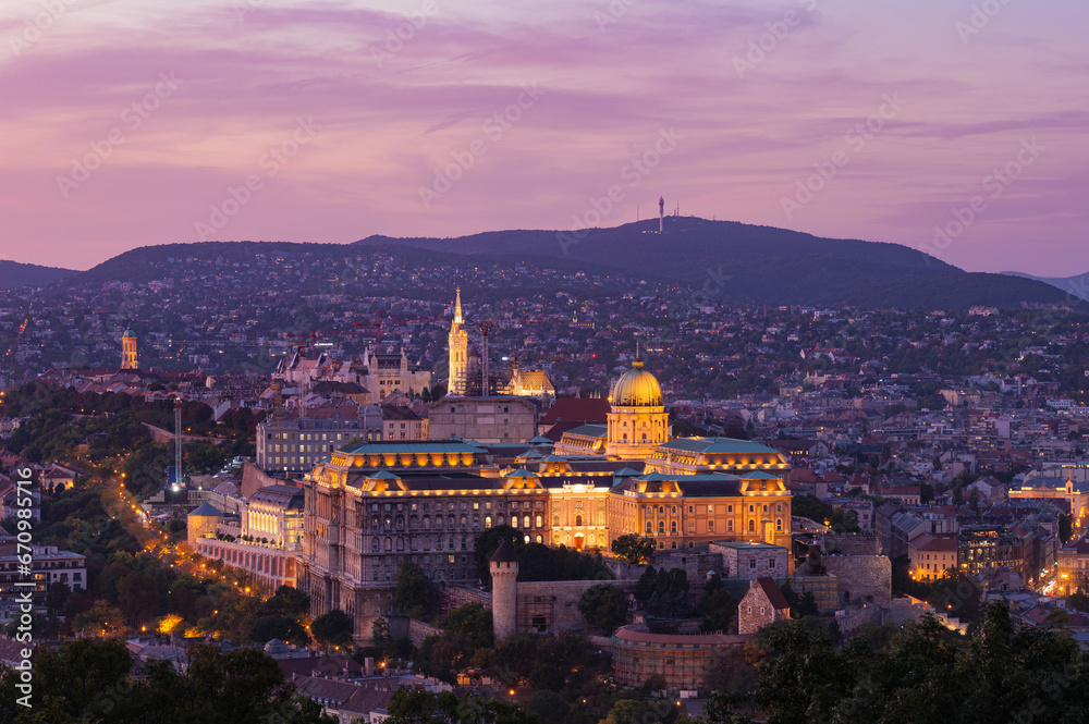 Budapest Royal Castle at sunset