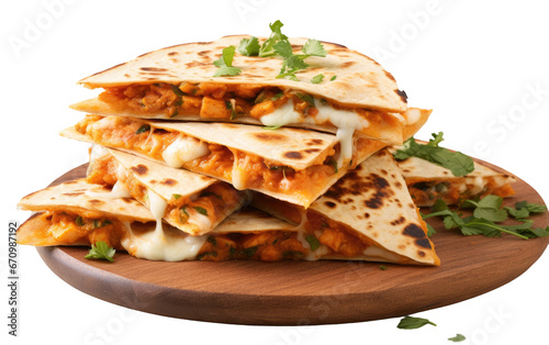 Flavorful Butter Chicken Quesadillas on Transparent Background