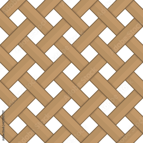 Grid of wooden fence. Seamless background. Braided fences texture.