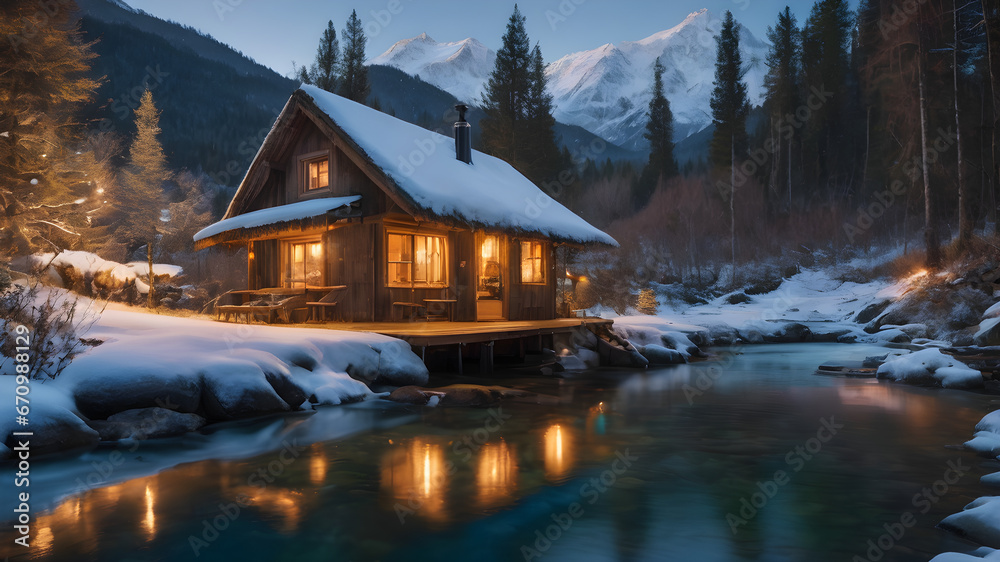 Fototapeta premium house in the snow 