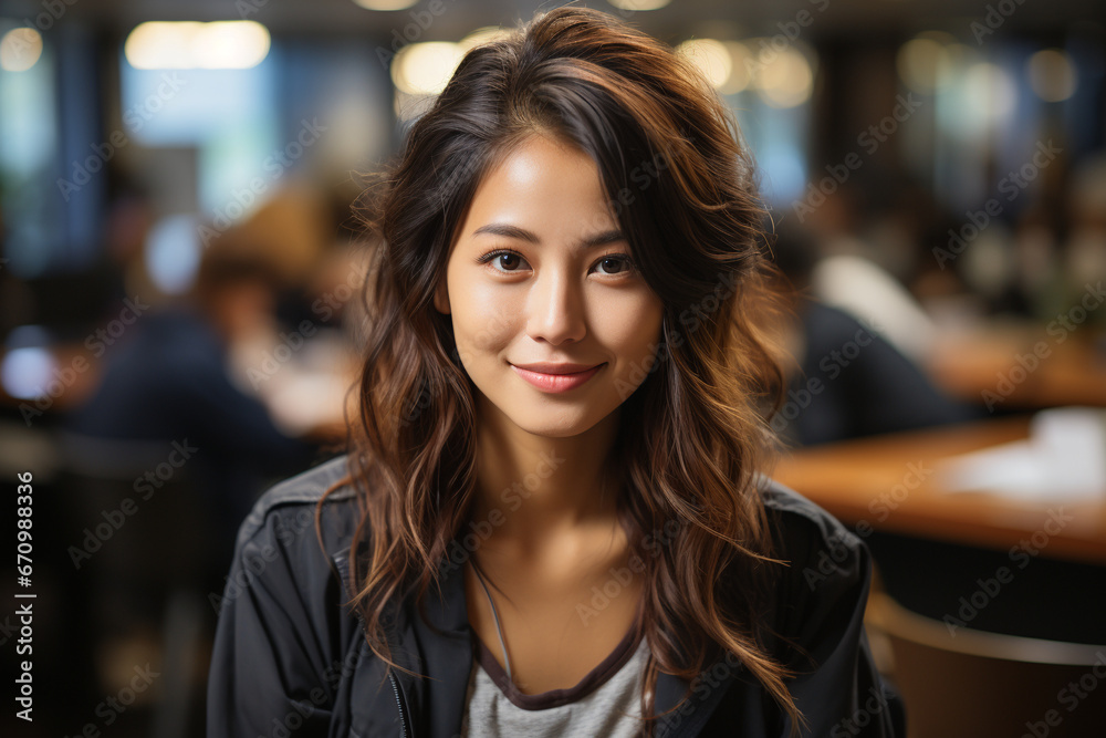 Portrait of asian woman in office. Portrait of asian woman in office.
