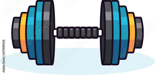 Dumbbell Colourful Vector Flat Illustration. Perfect for different cards, textile, web sites, apps