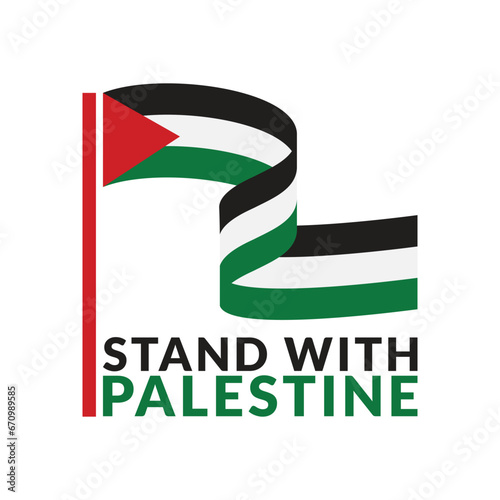 i stand with palestine support solidarity with flag of palestine icon vector illustration