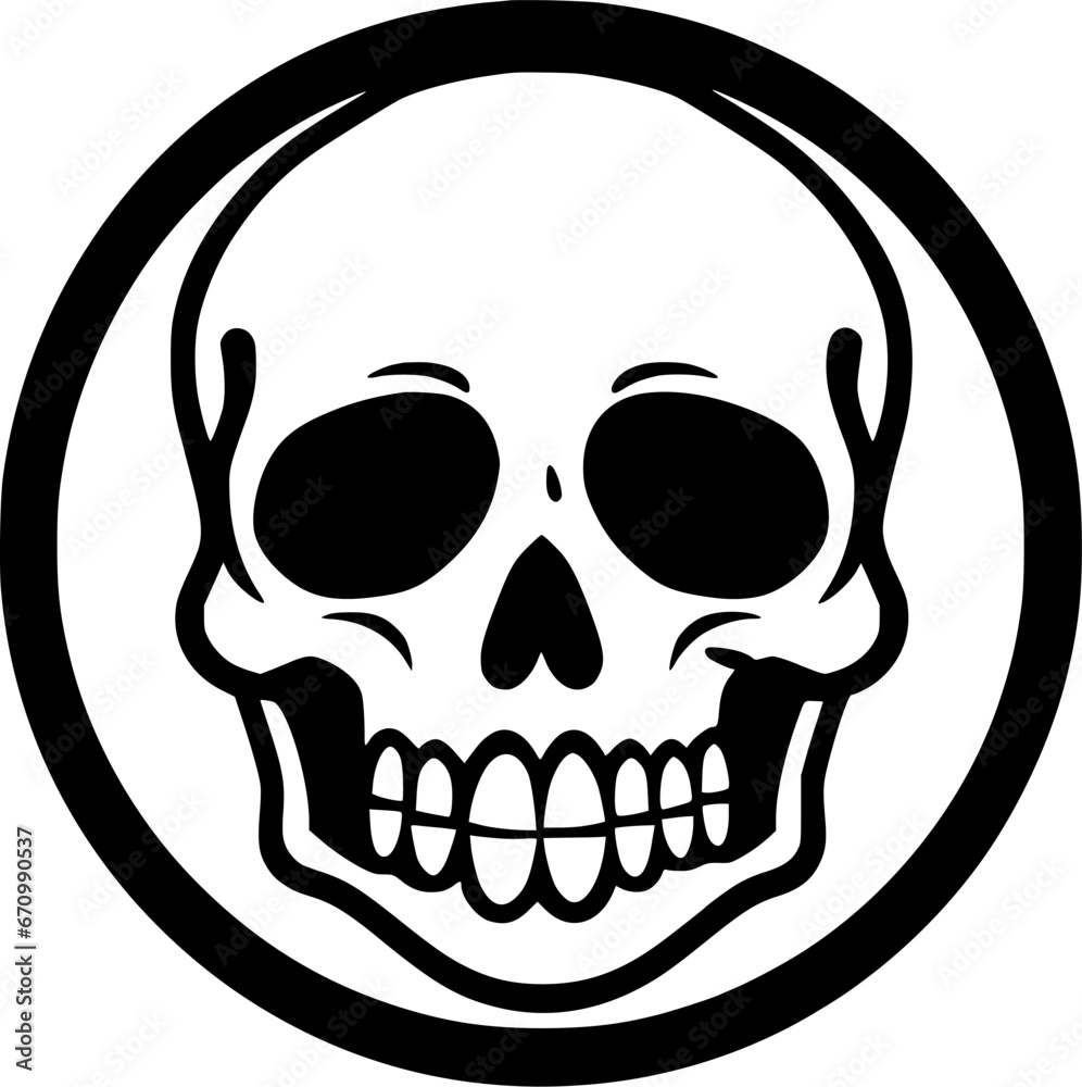 Fototapeta premium Skull | Black and White Vector illustration