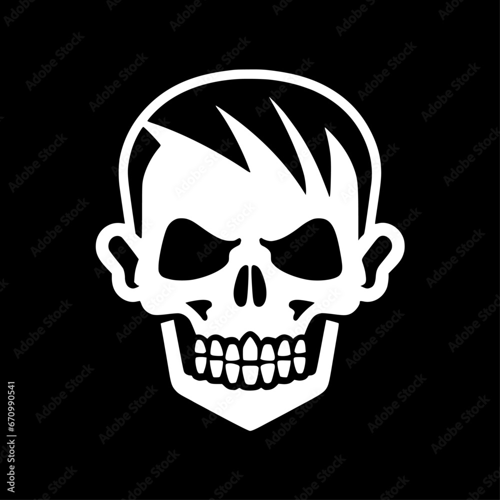 Fototapeta premium Skull | Black and White Vector illustration