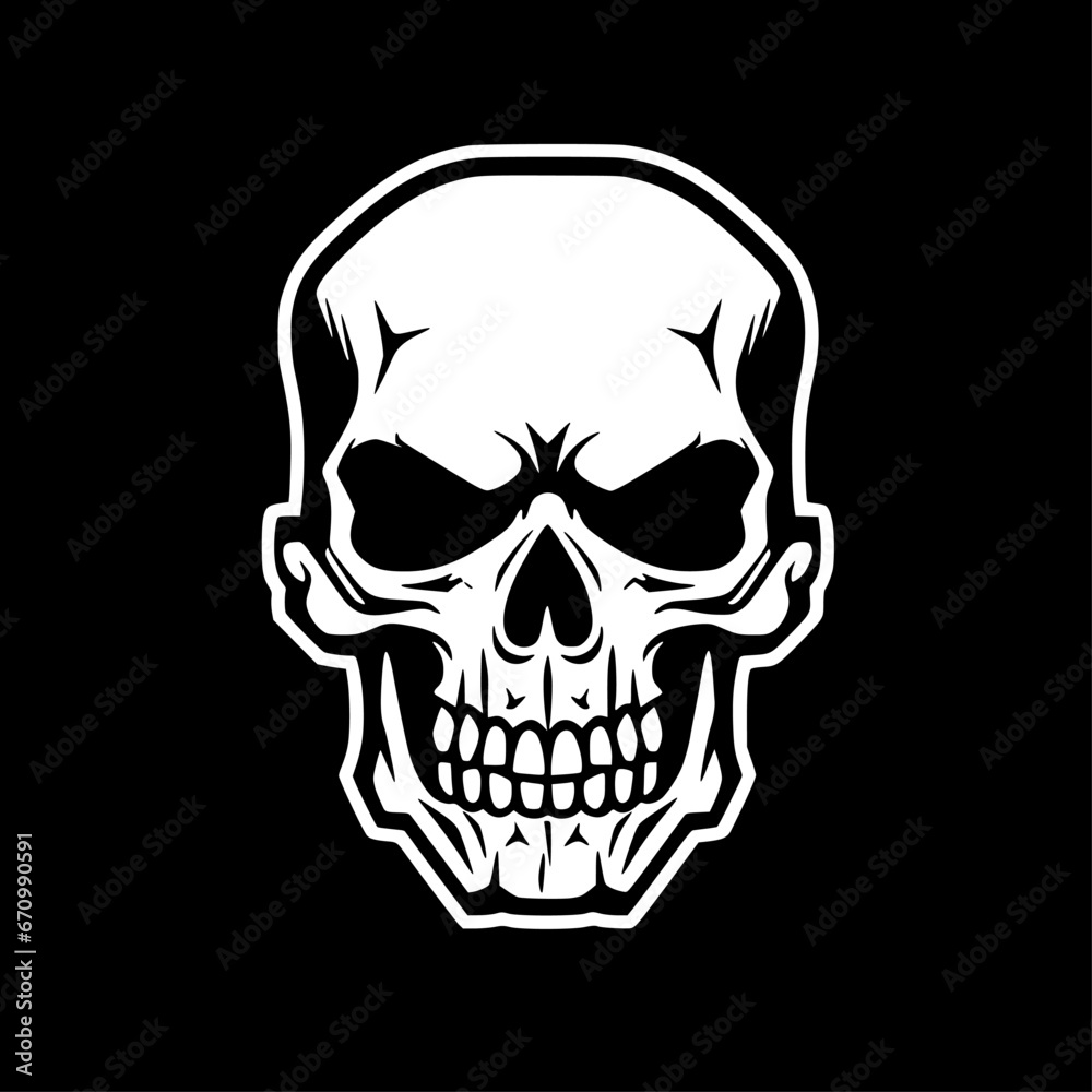 Skull - Black and White Isolated Icon - Vector illustration