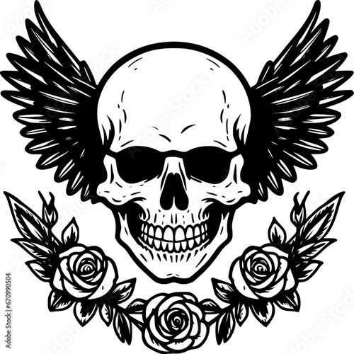 Skull - Minimalist and Flat Logo - Vector illustration