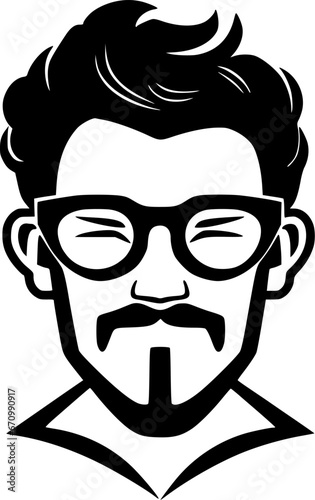 Teacher | Black and White Vector illustration