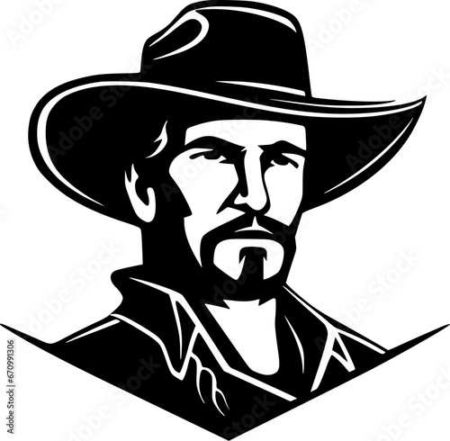Western - Minimalist and Flat Logo - Vector illustration
