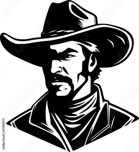 Western | Black and White Vector illustration