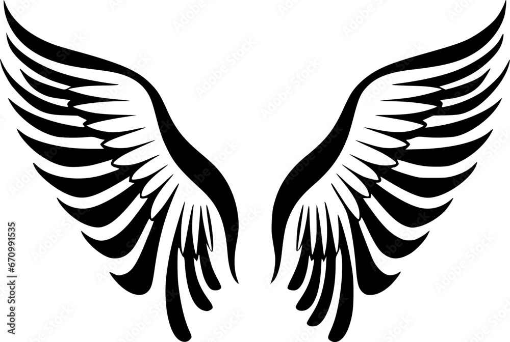 Obraz premium Angel Wings | Minimalist and Simple Silhouette - Vector illustration