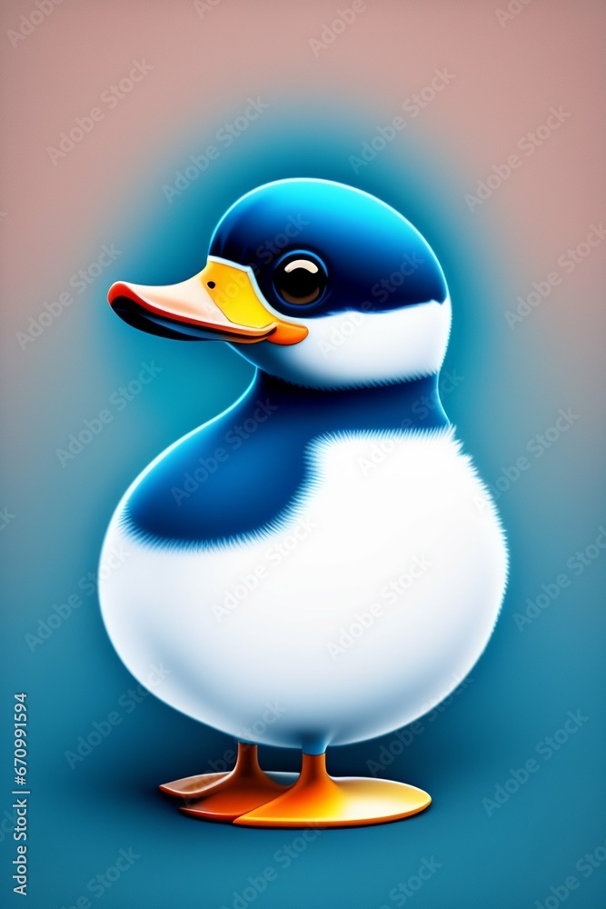 Obraz premium penguin with ice skates