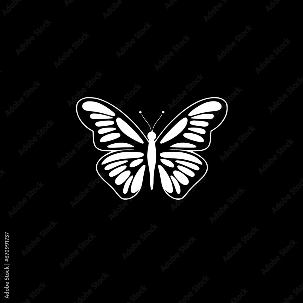 Butterfly | Black and White Vector illustration Butterfly | Black and White Vector illustration