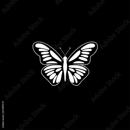 Butterfly | Black and White Vector illustration