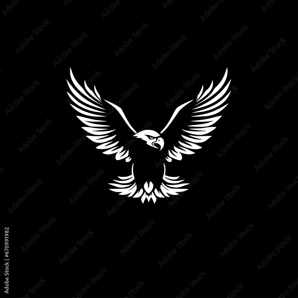 Fototapeta premium Eagle - Black and White Isolated Icon - Vector illustration