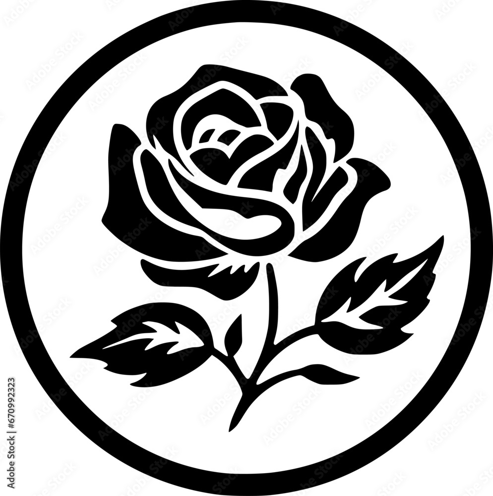 Flower | Black and White Vector illustration Flower | Black and White Vector illustration