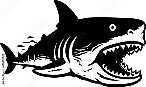 Shark - Minimalist and Flat Logo - Vector illustration