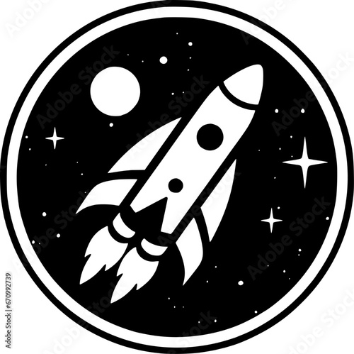 Rocket | Minimalist and Simple Silhouette - Vector illustration