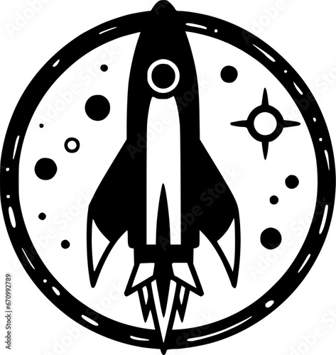 Rocket - Minimalist and Flat Logo - Vector illustration