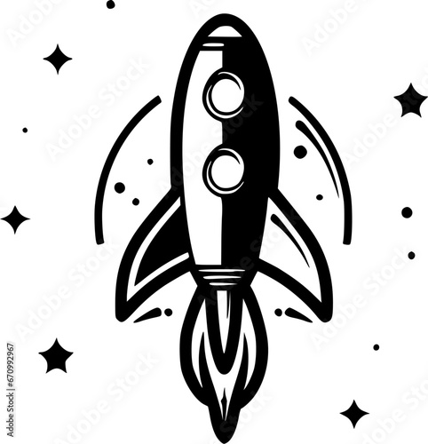 Rocket | Minimalist and Simple Silhouette - Vector illustration