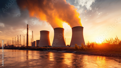 Nuclear power plant and smoke tower