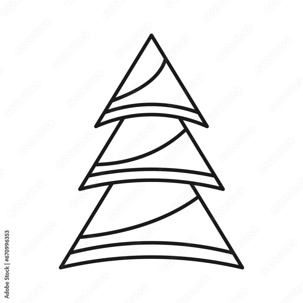 Christmas Tree Line Icon Christmas Tree Line Icon