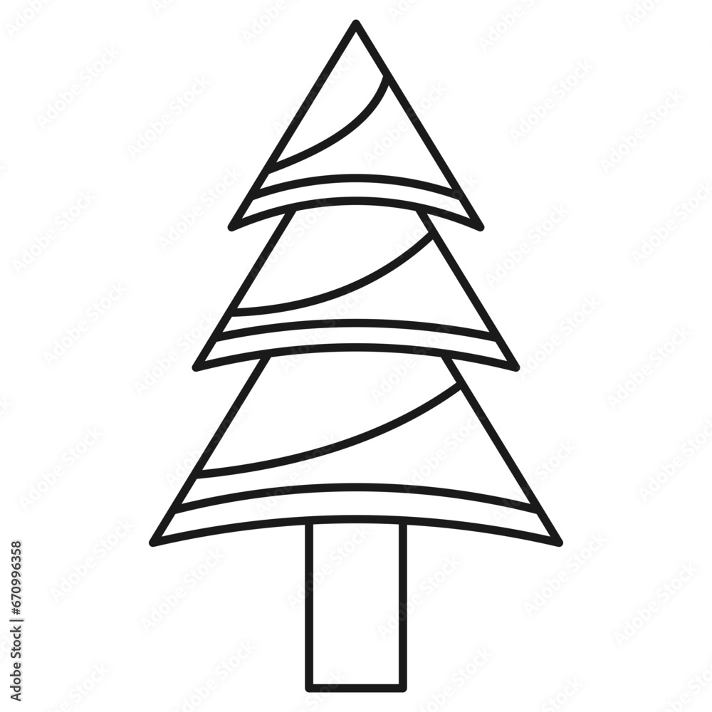 Christmas Tree Line Icon Christmas Tree Line Icon
