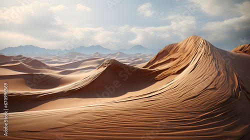 Eolian landforms sculpted by wind and sand take center stage in this highly detailed image, demonstrating nature's artistry on a grand scale.
