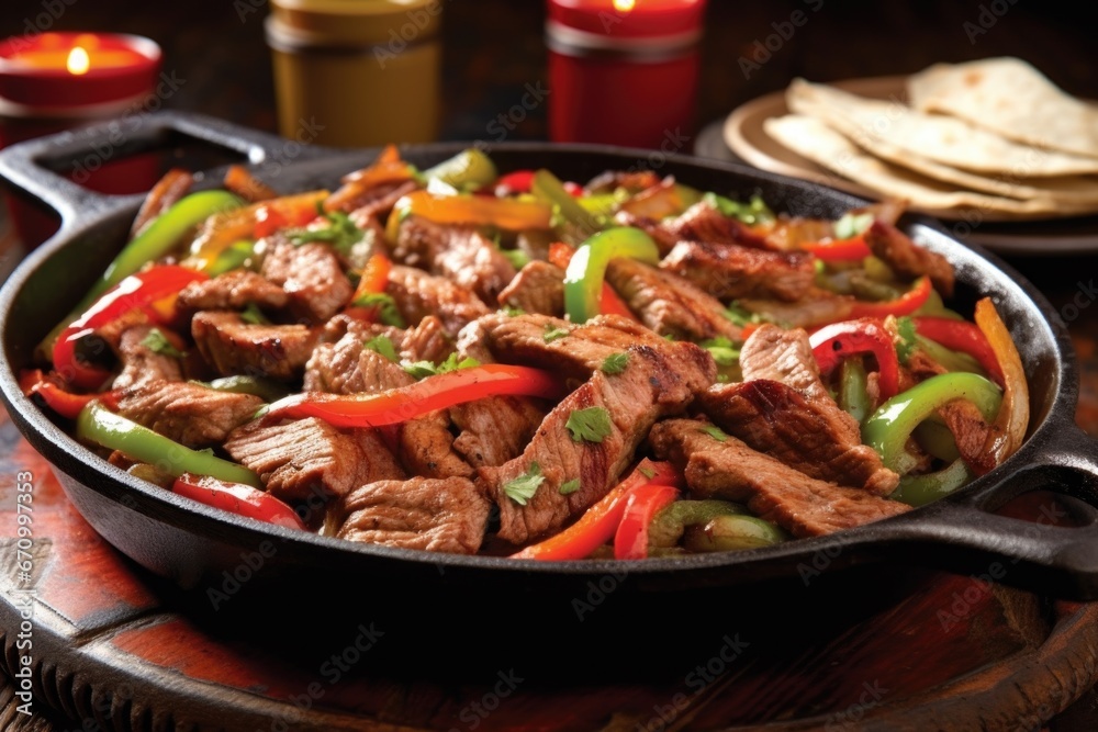 sizzling beef fajitas on cast iron skillet sizzling beef fajitas on cast iron skillet