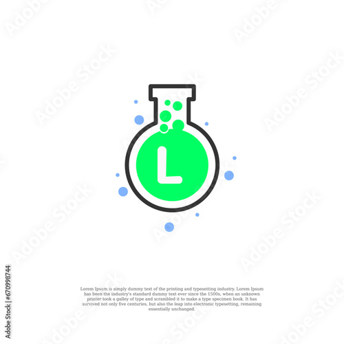 vector letter L on lab icon design template illustration